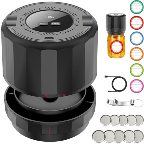 UNERVER Black Mason Jar Vacuum Sealer Kit for Wide & Regular Mouth Lids