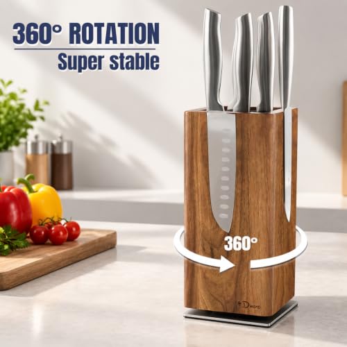 Dmore magnetic knife block without knives 360° rotatable holder stand
