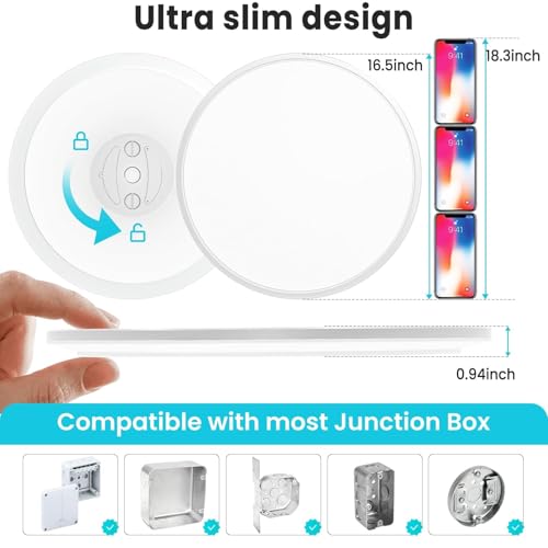 Large LED Ceiling Light 16.5 Inch Flush Mount with 3-Color Temperature 4200LM 36W - White / 1 Pack