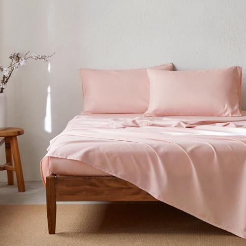 Full Pink Floral Comforter Set with Sheets - 7 Piece Bed in a Bag for Women & Teen Girls