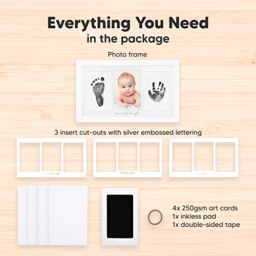 KeaBabies Inkless Baby Handprint & Footprint Kit - Alpine White, Newborn Keepsake
