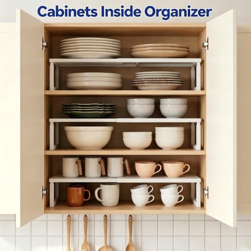 White Expandable & Stackable Kitchen Shelf Organizer - 2 Pack