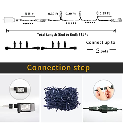 Christmas String Lights - 320 LEDs 35m/115ft Memory Function 8 Modes