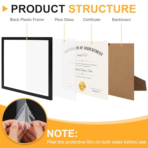 YixangDD 20 Pack 8.5 x 11 Certificate Frames Black College Diploma Display