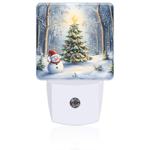 Sndheke Christmas Snowman Night Light Plug-in Dusk to Dawn - Color34