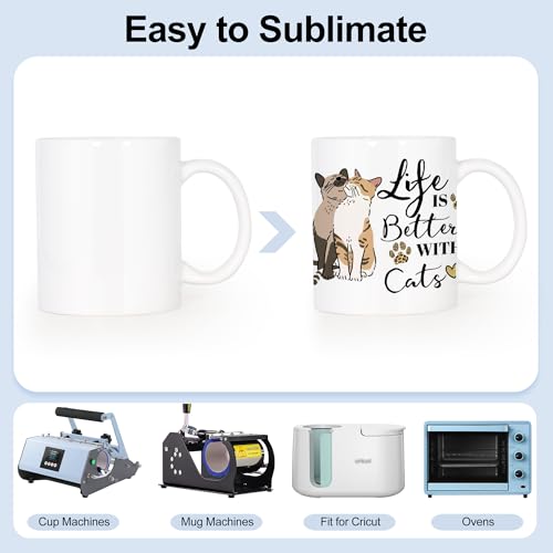 16-Pack Sublimation Coffee Mugs 11oz with Bamboo Lids & Spoons - White Ceramic