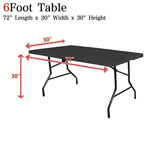 Obstal 6ft Stretch Spandex Table Cover for Standard Folding Tables - Universal Rectangular Fitted Tablecloth Protector for Party （Champagne, 72 Length x 30 Width x 30 Height Inches）