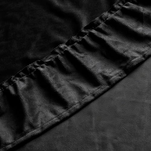 Chorowl Black Velvet Tablecloth 60x120 Inch Rectangular with Ruffle