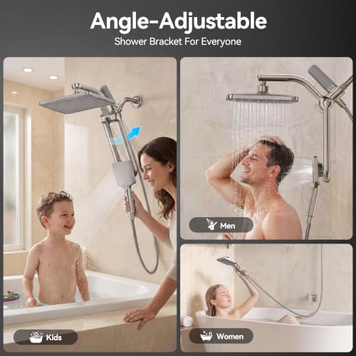 Dual Filtered Rainfall Handheld Showerhead Spray Combo for Hard Water