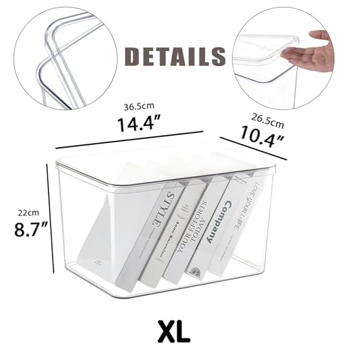 GUMEIGODA 4XL Clear Plastic Storage Bins with Lids, Multi-Use Organizer for Kitchen, Bedroom, Bathroom, Nursery