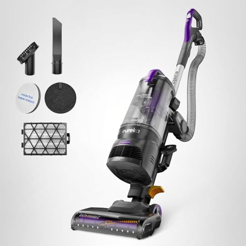 Eureka FlexReach Powerful Upright Vacuum Cleaner for Carpet and Hard Floor, Lift-Up Vacuum with Large Dust Cup, Anti-Tangle, NEU651PL, Purple