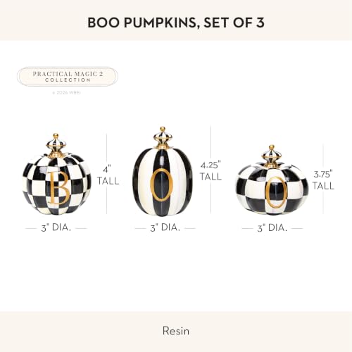 Mini Halloween Pumpkin Decor Set - Black & White