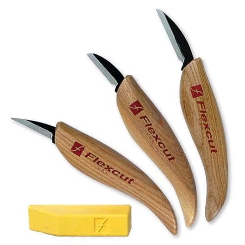 3-Piece Wood Carving Knife Set - High Carbon Steel Blades & Ergonomic Handles