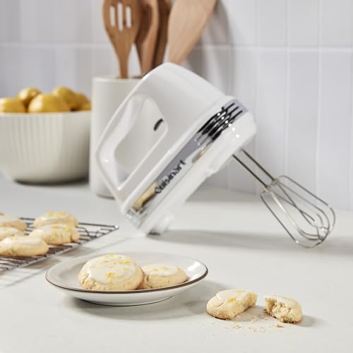 White 9-Speed Hand Mixer with 220W Motor, Beaters & Storage Case