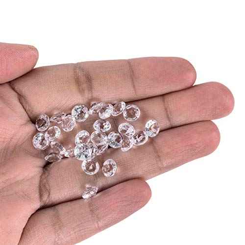 Super Z Outlet Diamond Table Confetti, Vase Filler, Party Decorations for Weddings, Bridal Shower, Birthdays, Home, and more. 2000 Pack of 1 Carat 6.5mm Jewels (Clear)