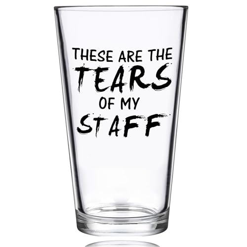 CASUVEA Tears of My Staff Beer Glass - Funny Christmas Boss Gift, Office Humor