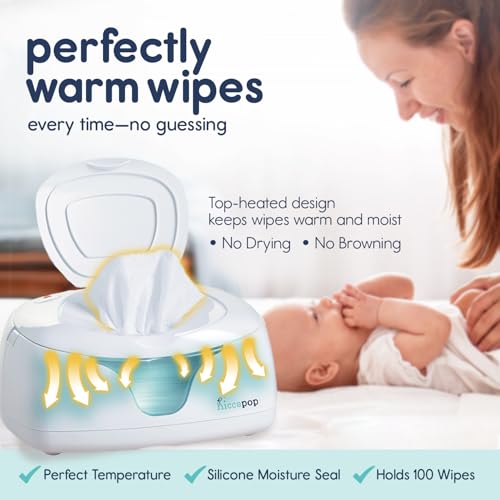 Hiccapop Baby Wipe Warmer & Dispenser - White, Keeps Wipes Moist & Warm