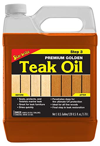 Star Brite 128 Oz Golden Teak Oil - Outdoor Wood Sealer & Preserver