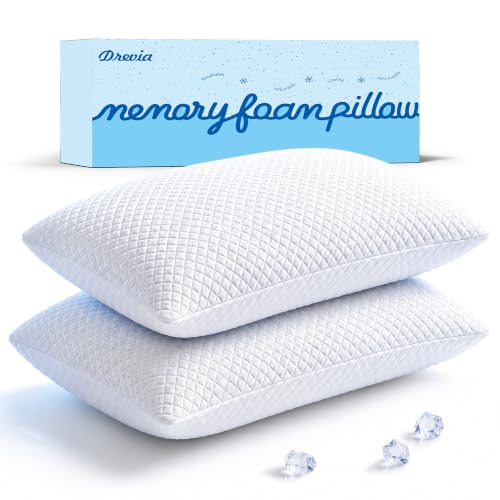 White King Size Cooling Shredded Memory Foam Pillow Set of 2