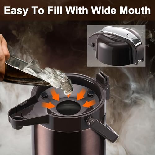 PARACITY Coffee Carafe 84.5 Fl Oz Gold Brown Airpot Dispenser with Pump