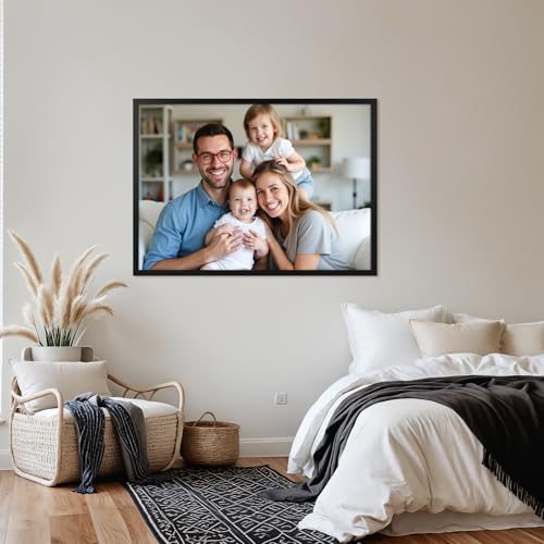 Black 19.7x27.6 Inch Picture Frame for 50x70cm Puzzles Wall Display - Giftgarden
