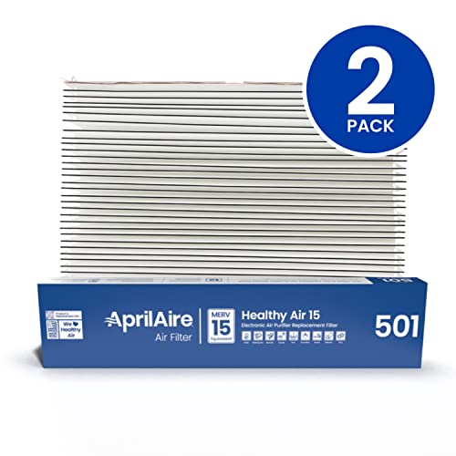 AprilAire 501 Replacement Air Filter Pack of 2 for Whole-House Purifier - MERV 15, 16x25x6