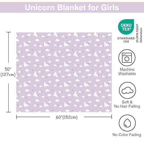 Unicorn Blanket for Girls - 50x60 Inches,Soft Cozy Kids Throw Blanket for Sofa Couch Bed,Cute Unicorn Gifts for Girls Kids Toddler Christmas Birthday Gift Decoration