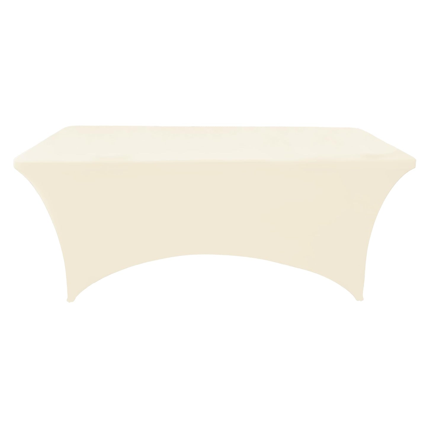 ZarzaaSik 6-Pack 4ft Spandex Table Covers for Rectangular Folding Tables - Wrinkle Resistant Stretch Tight Table Cloths - Ultimate Fitted Table Protector for Parties, Trade Shows, and Wedding