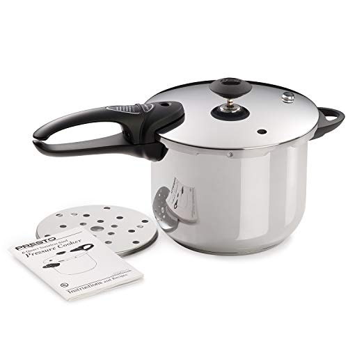 Presto 01365 Stainless Steel Pressure Cooker 6 Quart, Metallic Finish