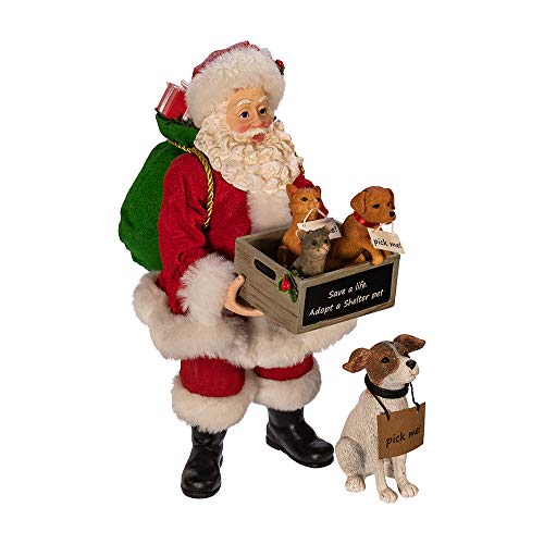 Fabriché Adopt-a-Pet Santa with Dog Christmas Decor Set - 10.5-Inch