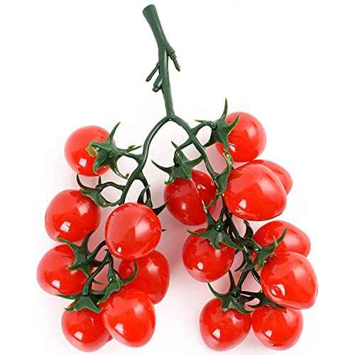 Fake Cherry Tomatoes Artificial Fruit Plastic Lifelike Simulation House Kitchen Decoration (15 Grain)