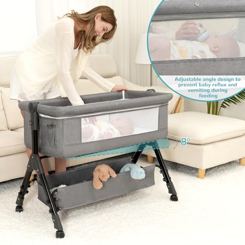 BCOL 3 in 1 Baby Bassinet Bedside Sleeper, Crib for Baby, Adjustable