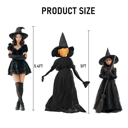TW SHINE 5 FT Halloween Witches Outdoor Decorations Set of 3 Light Up Stakes