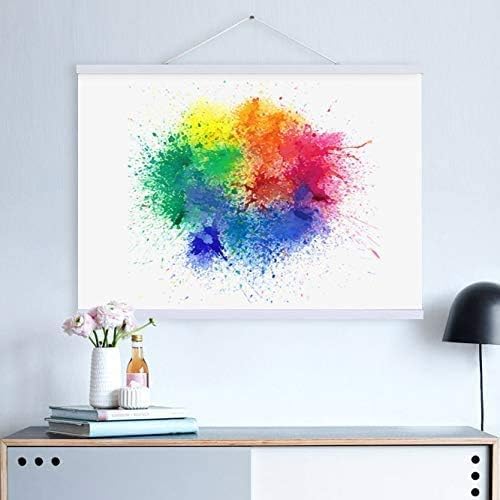 Benjia Magnetic Light Wood Poster Frame - 30" for Photos & Artwork | White, 1 Pack