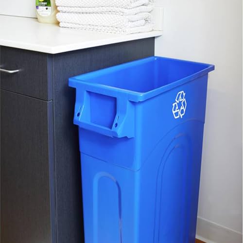 2 Pack Slim 23 Gallon Recycling Bins - Space Saving Indoor Outdoor Container