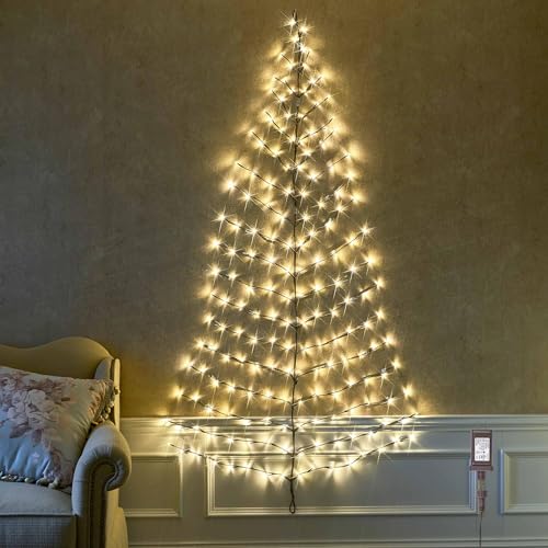 Birchlitland 6FT LED Wall Tree with 180 Warm White Fairy Lights Indoor Outdoor