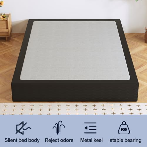 10 Inch Full Box Spring - Heavy Duty Metal Mattress Foundation with Fabric Cover, Noise-Free, Easy Assembly