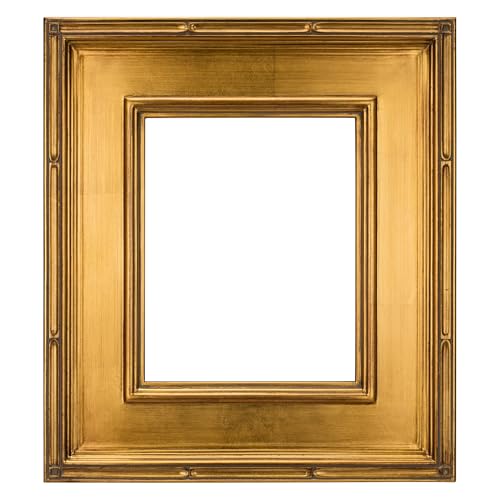8x10 Gold Leaf Museum-Quality Ornate Picture Frame - Antique Style Open Back, Pack of 1 - Variation of THIS listing
