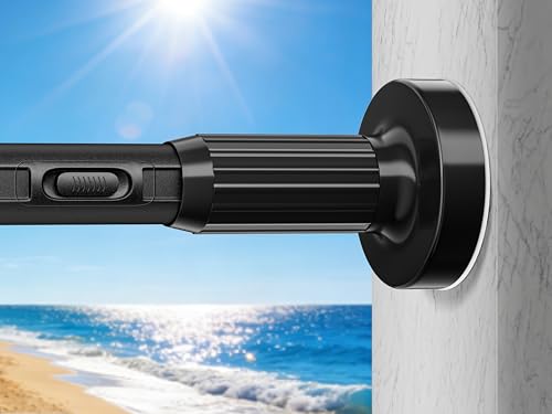 Treije Black Adjustable Tension Curtain Rod 41-173 Inches No Drilling Heavy Duty