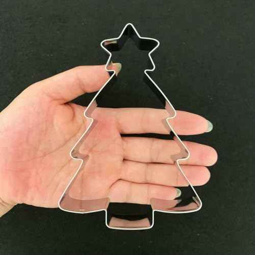Christmas Tree Cookie Cutter with Star-4.7 Inch-Diswasher Safe-Holiday Cookie Cutters Fondant Biscui Cutters