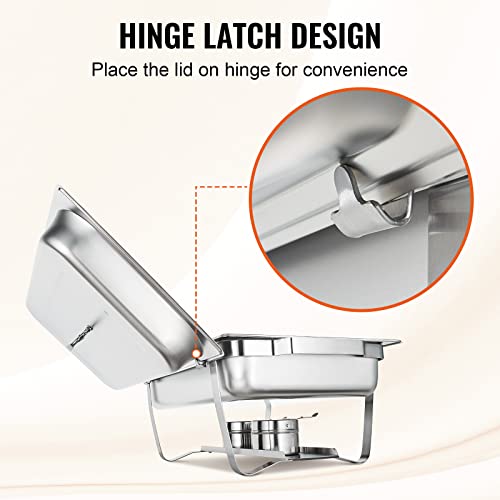 VEVOR 8 Qt Stainless Steel Chafing Dish Buffet Set 2 Pack with Pans & Lid