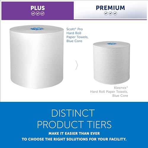 Scott Professional Hard Roll Paper Towels Blue Core, 6 Rolls x 900 ft Commercial Dispenser-Ready