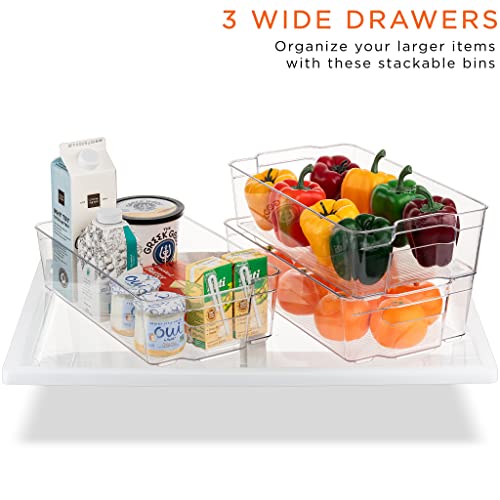 Sorbus 8 Pack Fridge & Pantry Organizer Bins Set - Clear, Stackable Storage