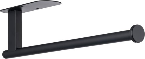 Honmein Paper Towel Holder - Upgrade SUS304 Stainless Steel, Bend-Resistant, Under Cabinet Mounting (Black)
