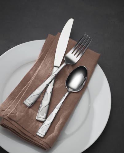 Oneida Tuscany 45-Piece Flatware Set for 8 - Embossed Rock-Inspired Design