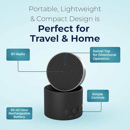 LectroFan Micro 2 White Noise Machine Black - Portable Sleep & Travel Sound Soother