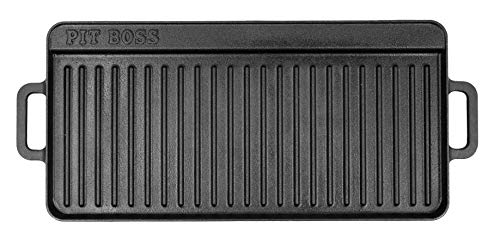 14x28 Inch Cast Iron Griddle for Cooking, Reversible Flat & Ribbed Surface