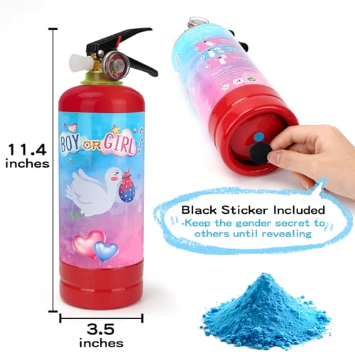 Blue Gender Reveal Fire Extinguisher 2 Pack - Party Decor, Biodegradable & Large Effect