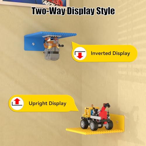 BlissBox 8-Pack Multi-Color Floating Wall Shelves for LEGO Displays, 5x5.5 inch