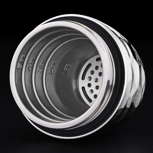 HexClad 25 oz Chrome Vacuum Insulated Cocktail Shaker with Jigger & Strainer
